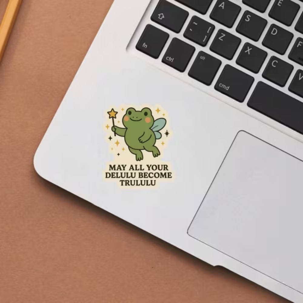 Sticker Rana Hada "Que Todos Tus Delulu se Conviertan en Trululu" 🐸✨