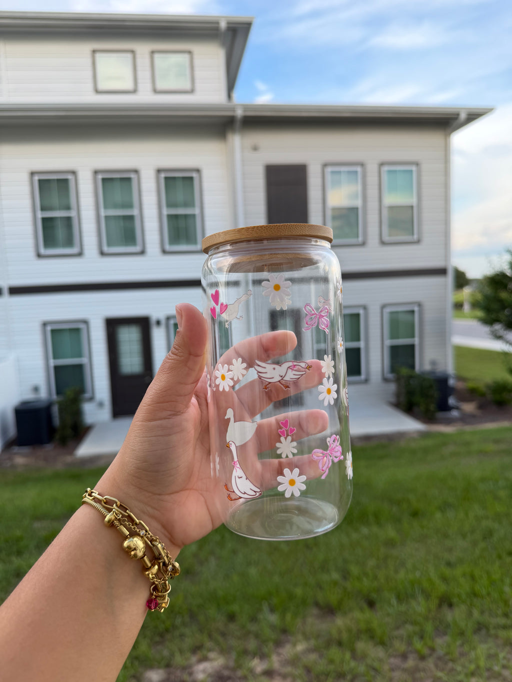 Vaso de Cristal Cute Duck 16 oz