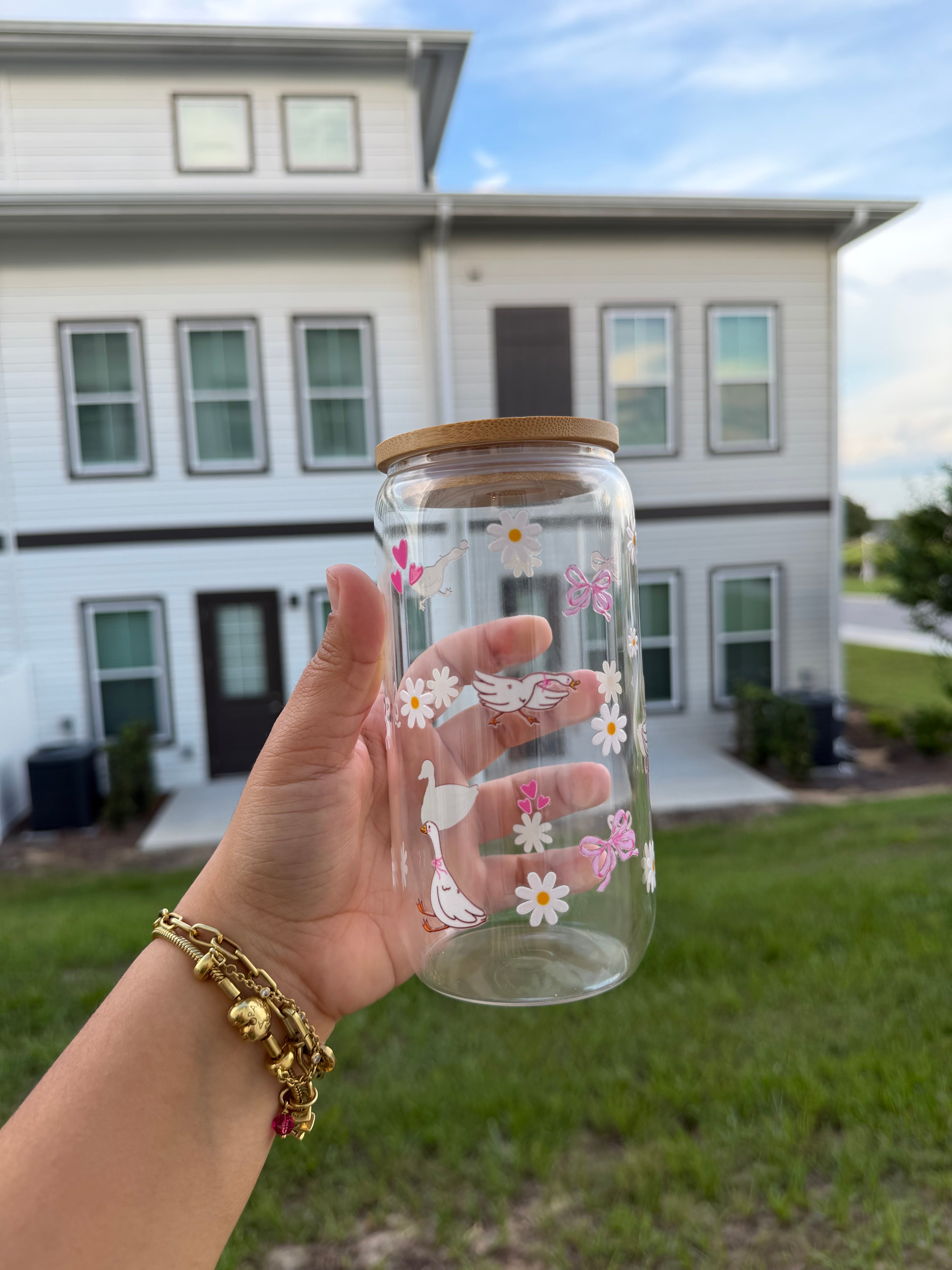 Vaso de Cristal Cute Duck 16 oz