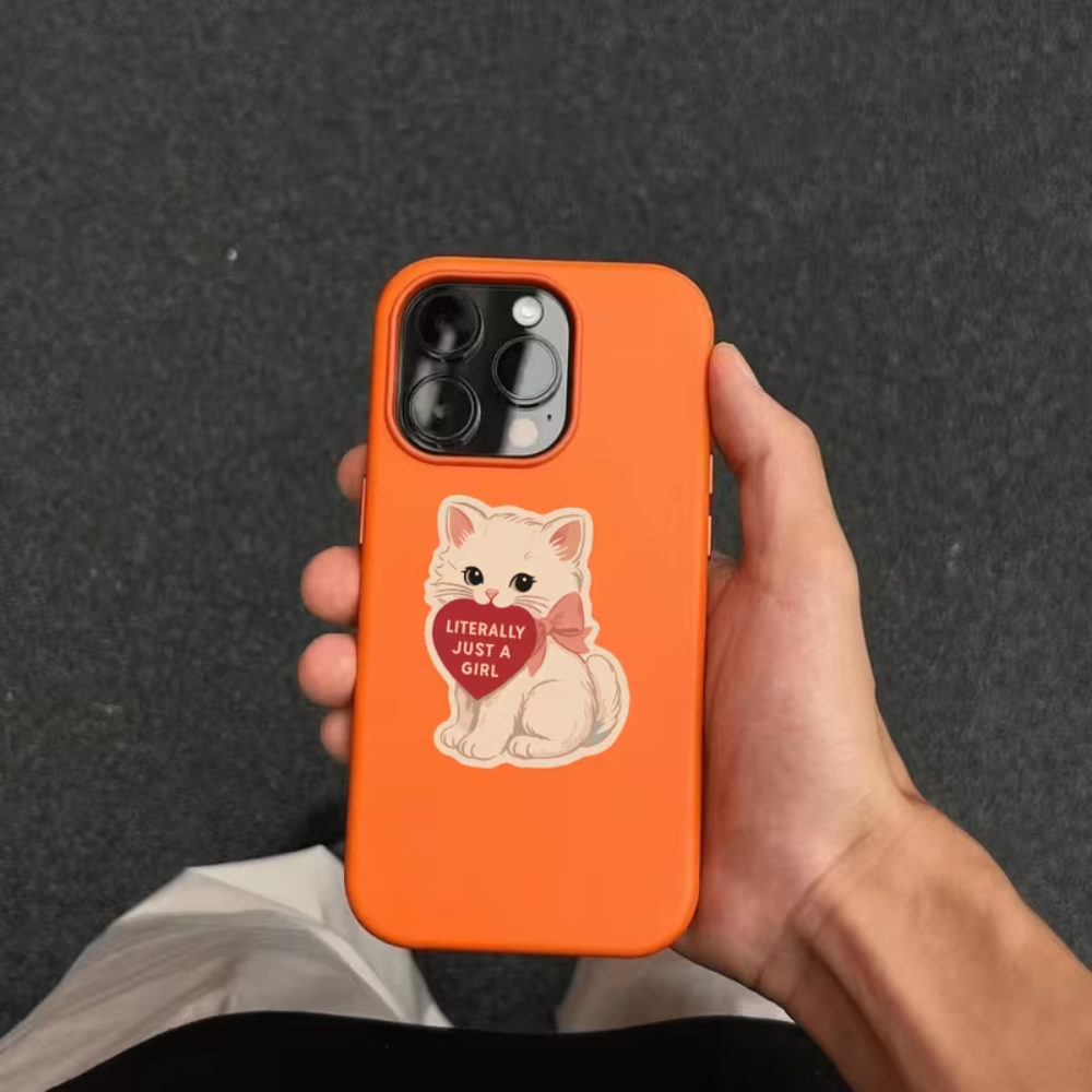 Sticker de Gato “Literally Just a Girl” 🐱💗