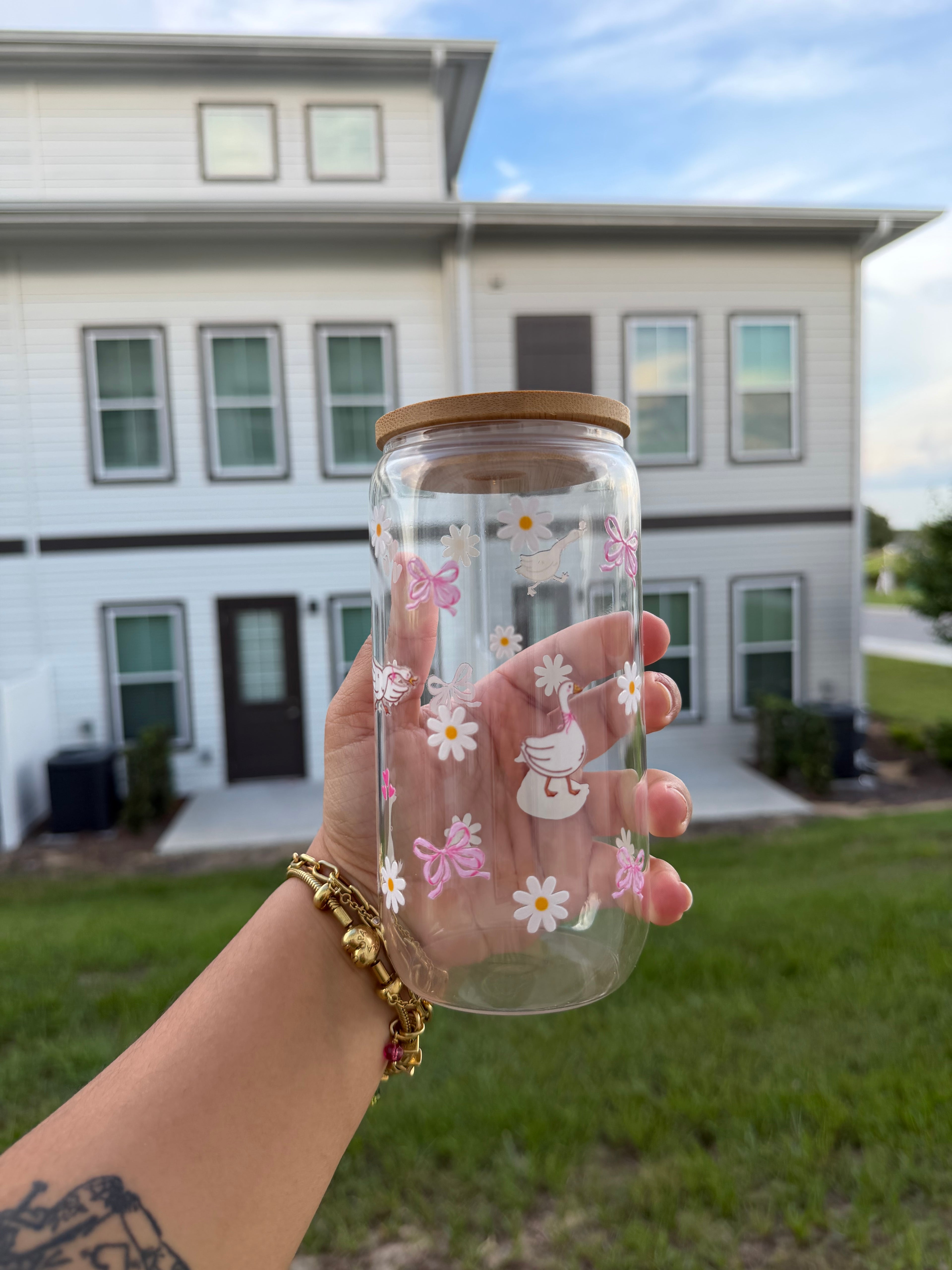 Vaso de Cristal Cute Duck 16 oz
