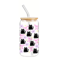 Black Cat Glass Cup 16oz
