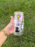 Vaso de Cristal Gatitos 8 bits 16 oz