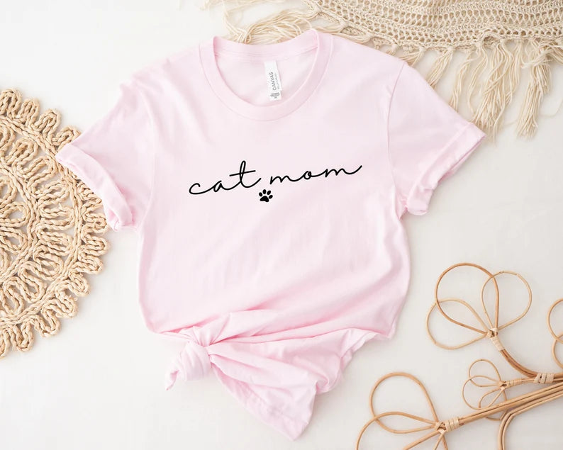 Camiseta Personalizada Cat Mom para Amantes de los Gatos