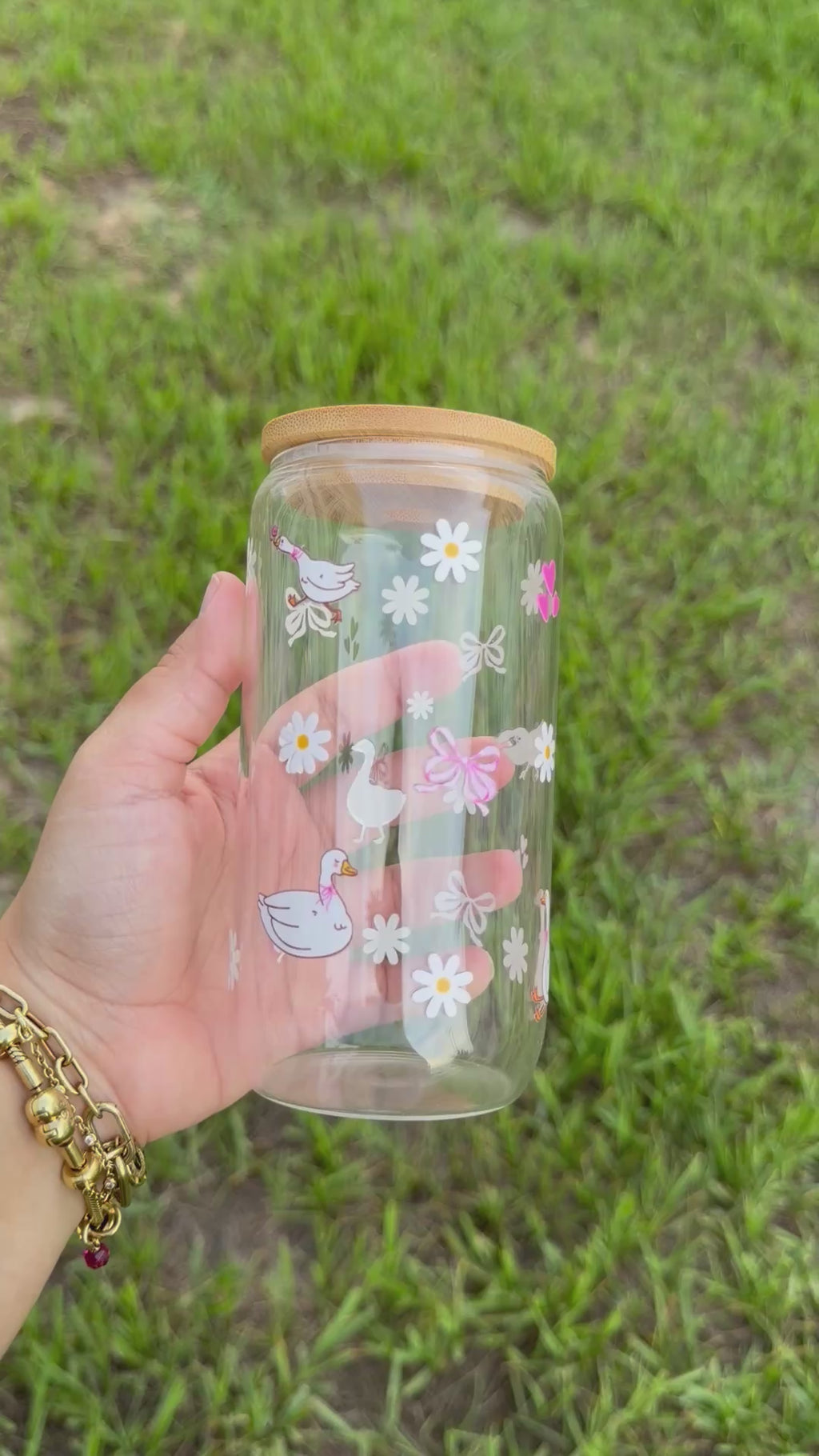 Vaso de Cristal Cute Duck 16 oz